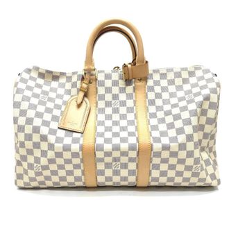 Louis Vuitton White Damier Azur Boston Bag (Pre-Owned)