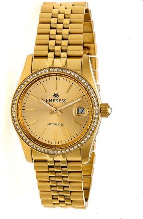 Empress Constance Gold-tone Brushed-Finish Sunray Automatic Ladies Watch EM1508