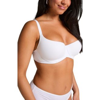 Hunkem&ouml;ller Cotton Padded Underwired Bra in Bright White at Nordstrom, Size 34Ddd