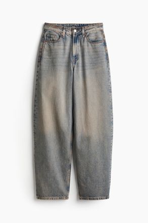 H&M Baggy High Jeans - Helles Denimblau/Hellbeige
