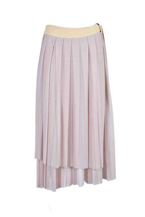 Erika Cavallini Semi Couture Pleated Wrap Skirt - Beige