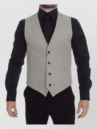 Dolce & Gabbana silk blend v-neck waistcoat