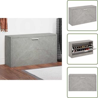 vidaXL The Living Store Scarpiera Grigio Cemento 80x24x45 cm in Legno Multistrato - Scarpiera grigio cemento