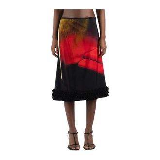 Jil Sander Midi Skirts, female, Black, Size: M Velvet Ruby Skirt