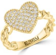 Effy Pav&eacute; Diamond Heart Ring in Gold at Nordstrom Rack, Size 7