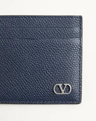 Valentino Garavani Portacarte Valentino Garavani Vlogo Signature In Vitello Granato Uomo MARINE UNI