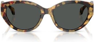 Versace 56mm Gradient Oval Sunglasses in Brown Yellow Havana/Dark Grey at Nordstrom