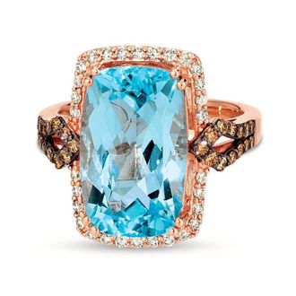 Le Vian Ladies Blue Topaz Rings set in 14K Strawberry Gold