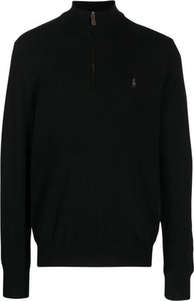Polo Ralph Lauren Ls Half Zip Pp Long Sleeve - Heren - Vesten met rits - Zwart - M - Wol - Hoodies & sweatvesten