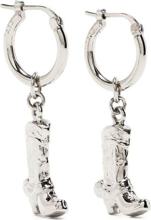 Marni statement-pendant brass earrings - women - Brass - One Size - Silver