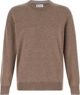 Brunello Cucinelli Cashmere Sweater Maglioni Beige-Uomo