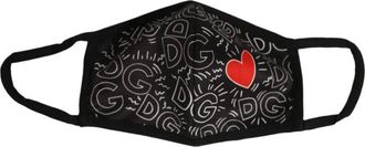 Dolce & Gabbana Mascherina DG con stampa a cuore - - Accessories - Uomo - Nero - ONE SIZE