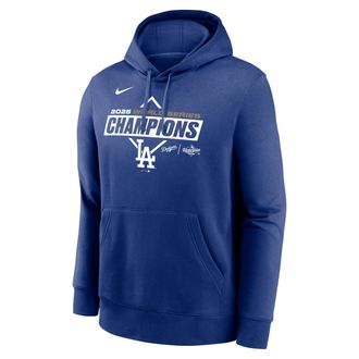 Nike Los Angeles Dodgers 2025 World Series Champions Logo Home Plate Nike Mens MLB Pullover Hoodie in Blue | NKDK4EWLDW-HZD