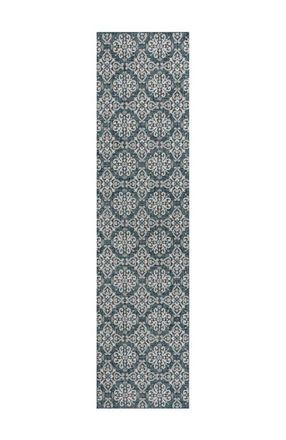 Jonathan Y Designs Amora Traditional Mediterranean Tile Design Indoor/Outdoor Area Rug in Turquoise/cream at Nordstrom, Size 4Ft 0In X 6Ft 0In