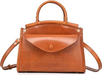 OLD TREND Laurel Genuine Leather Vintage Structured Satchel in Caramel at Nordstrom