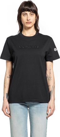 Moncler Embroidered Tonal Logo Cotton T-Shirt