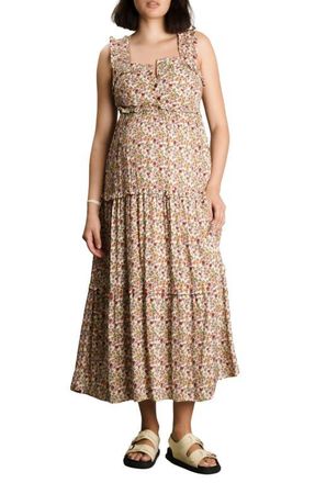 Nom Maternity Emma Maternity & Nursing Maxi Tank Dress in Warm Floral at Nordstrom, Size Medium