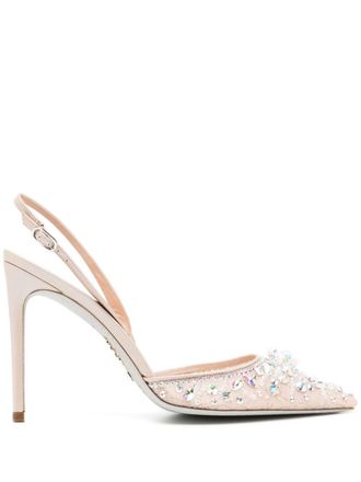 Rene Caovilla Cinderella pumps met kristal - Roze