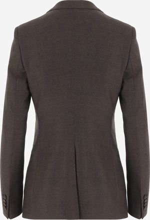 Tagliatore Womens Jacket With Peak Lapel, Wool Dark Brown