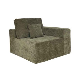 Oviala Sill&oacute;n rinconero para sof&aacute; modular en tela verdes L 100 cm