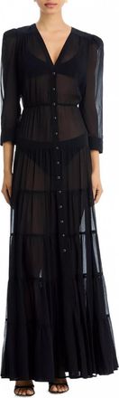 L'agence Seraphina Tiered With Slip Maxi Dress In Black