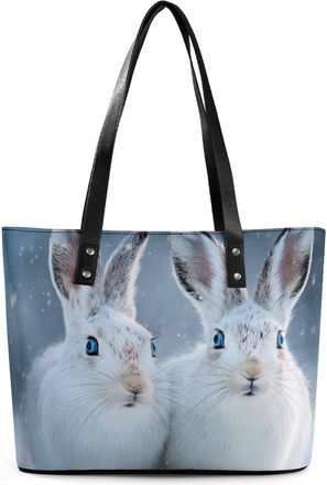 Generic Christmas Winter Rabbits Tote Bags for Women Cute Shoulder Purses Handbags