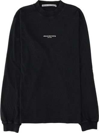 Alexander Wang Relaxed Fit Long-Sleeve Cotton Logo T-Shirt