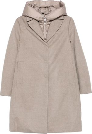 Duno Artemide coat - women - Wool/Polyester/Viscose/Polyamide/Duck Down/Feather - 40 - Neutrals