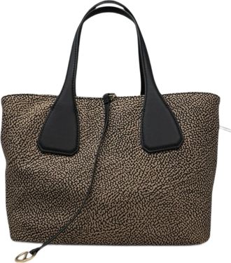 Borbonese Medium-Sized Structured Tote Bag with Textured Finish