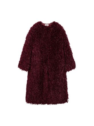 Pence Kylie Purple Faux-Mongolian Fur Coat