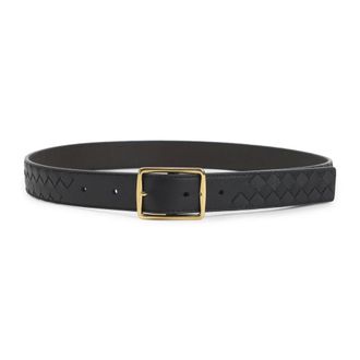 Bottega Veneta Belts, unisex, Black, Size: 80 CM Reverso Belt