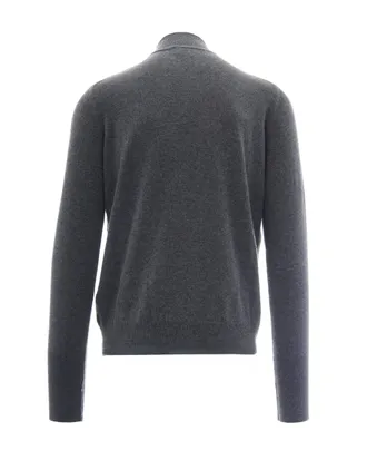 Ballantyne Cashmere Diamond Intarsia Cardigan - Gray