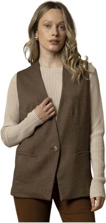 Kocca Jassen, Dames, Bruin, S, Chique Mouwloos Vest Jas