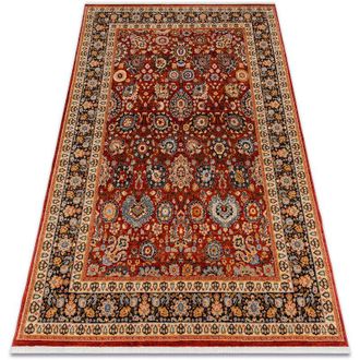 RugsX Rugsx - Carpet Wool keshan fringe, Ornament, frame oriental 7573/53577 claret / navy multicolour 120x145 cm