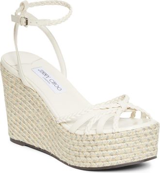 Jimmy Choo London Dree Platform Espadrille Sandal in Latte at Nordstrom, Size 10.5Us