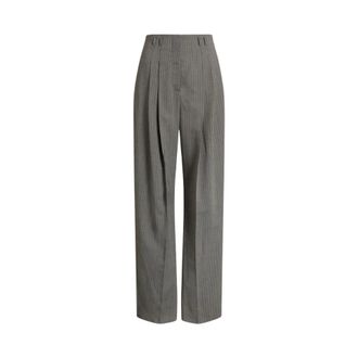 Alberta Ferretti Wide-leg tailored trousers - female - Alberta Ferretti - Straight Trousers - Gray - XL - Trousers