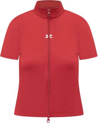 Courr&egrave;ges Top met rits - Rood
