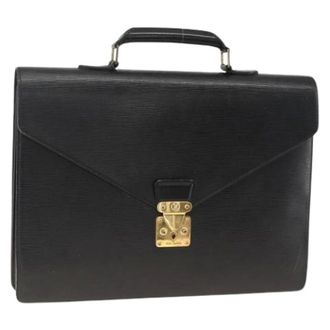 Louis Vuitton Pre-owned Serviette Conseiller Aktetas - Dames - Pre-owned - Zwart - Maat: ONE Size Leer