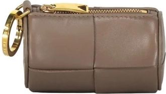 Bottega Veneta Leren Portemonnee - Dames - Portefeuilles - Bruin - ONE Size - Leer - Accessoires
