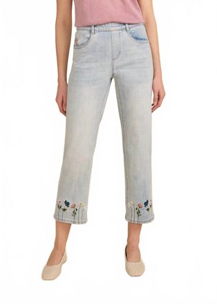 FDJ Pull-On Straight Crop Jeans In Light Wash