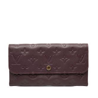 Louis Vuitton Purple Leather Long Wallet (Tri-Fold) (Pre-Owned)