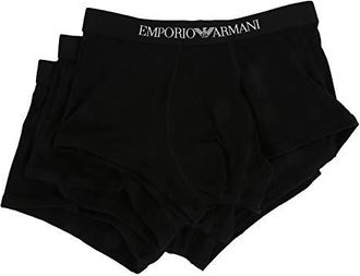Emporio Armani 3-Pack Trunk Mens Underwear Black/Black/Black : MD (US 34-35 Waist), Cotton