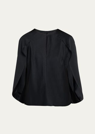 SIMKHAI Lauren Satin Cape Top