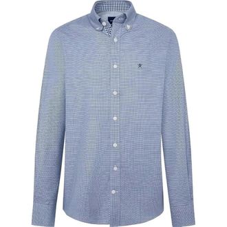 Hackett Camicia Brushed Puppytooth - - Shirts - Uomo - Blu - XL