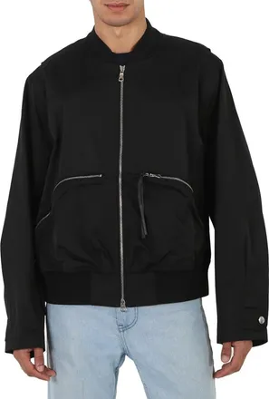 Roberto Cavalli Mens Brick Shell Cotton Blend Bomber Jacket, Brand Size 54 ( US Size 44 )
