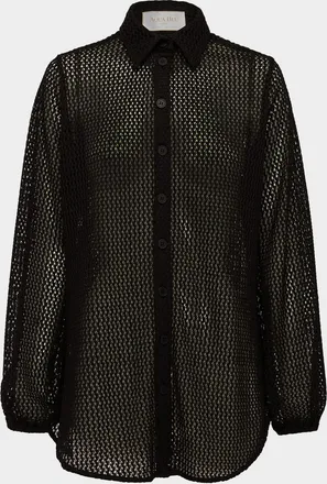 Aqua Blu Australia Odilia Crochet Beach Shirt