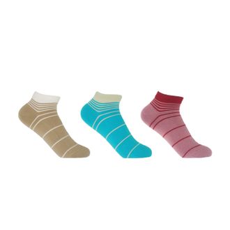 Peper Harow Retro Womens Trainer Socks Bundle - Beige, Blue & Musk