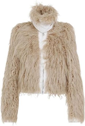 Dries Van Noten Faux Fur & Shearling Jassen - Dames - Jassen - Beige - XS - Jassen