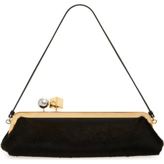 Jacquemus La Pochette The Salon Genuine Calf Hair Shoulder Bag in Black at Nordstrom