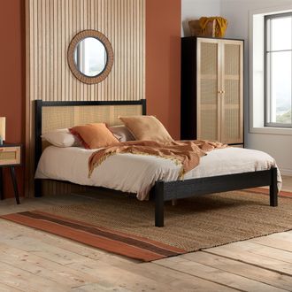 Birlea Rattan Bed Frame Croxley in Black | Size: Double